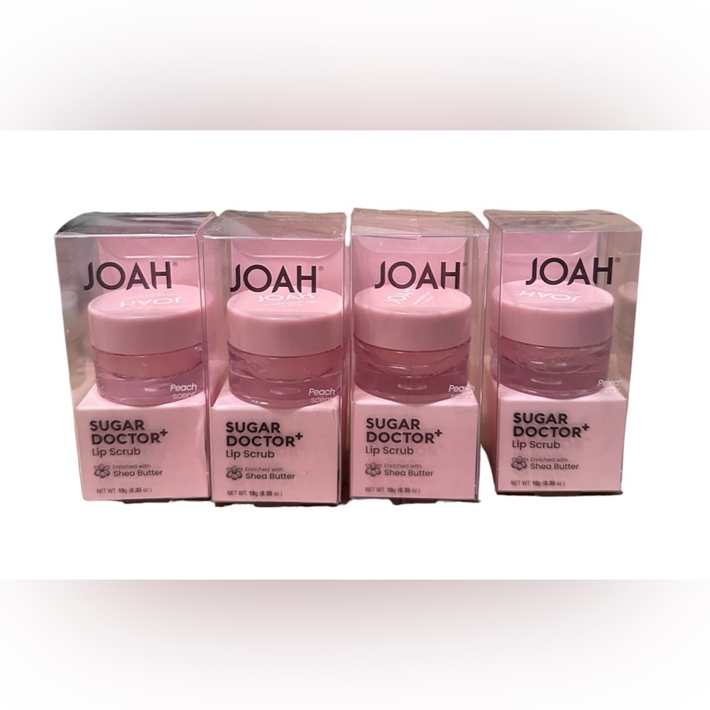 Joah Sugar Doctor Lip Scrub w/ Shea Butter PEACH SCENT X4 NEW